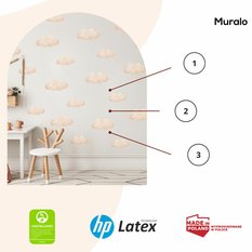 NAKLEJKA NA ŚCIANĘ DO POKOJU DZIECKA  60x30 BEŻOWE CHMURECZKI - Miniaturka zdjęcia nr 7
