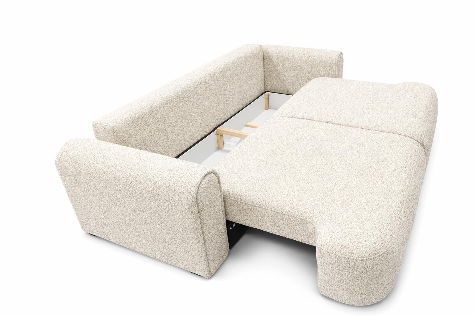 Kanapa rozkładana ITALY 253x110x71 cm LOOP trzyosobowa sofa z funkcją spania kremowa nr. 5