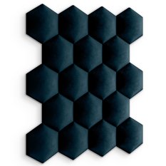 Panele tapicerowane 26x30 cm na ścianę hexagon granatowy - Miniaturka zdjęcia nr 3