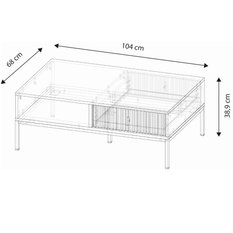 Stolik kawowy Maggiore 104,2 cm do salonu kaszmir czarny złoty  - Miniaturka zdjęcia nr 9