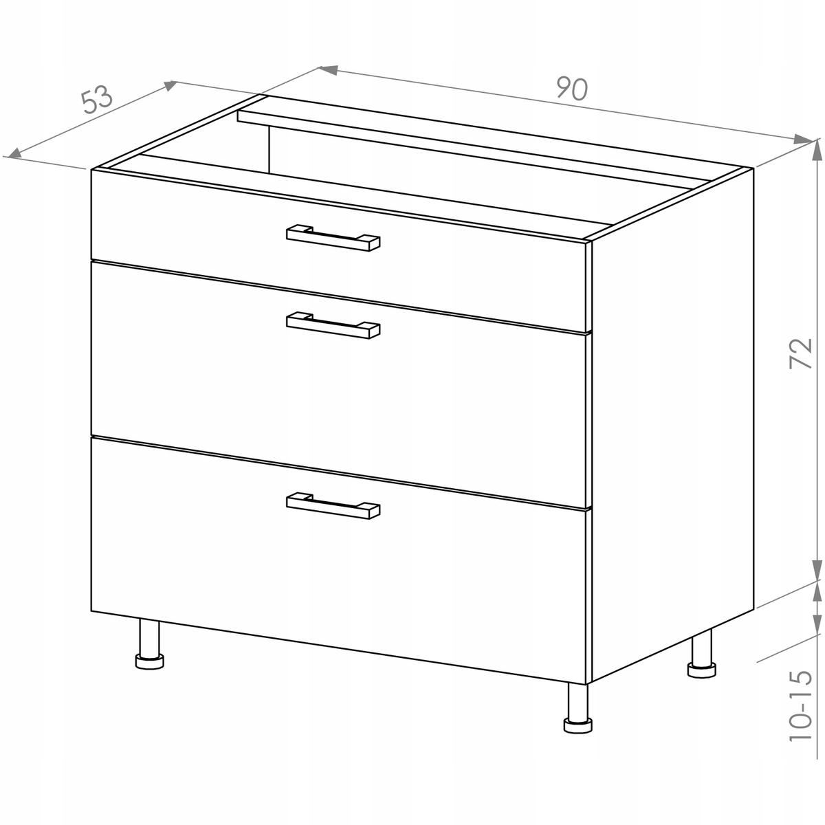 Korpus szafka kuchenna 51x82x90 cm dolna pod szuflady z akcesoriami biały do kuchni nr. 3