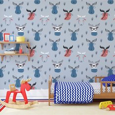 Tapeta ścienna zwierzęta leśne styl skandynawski  - Miniaturka zdjęcia nr 4