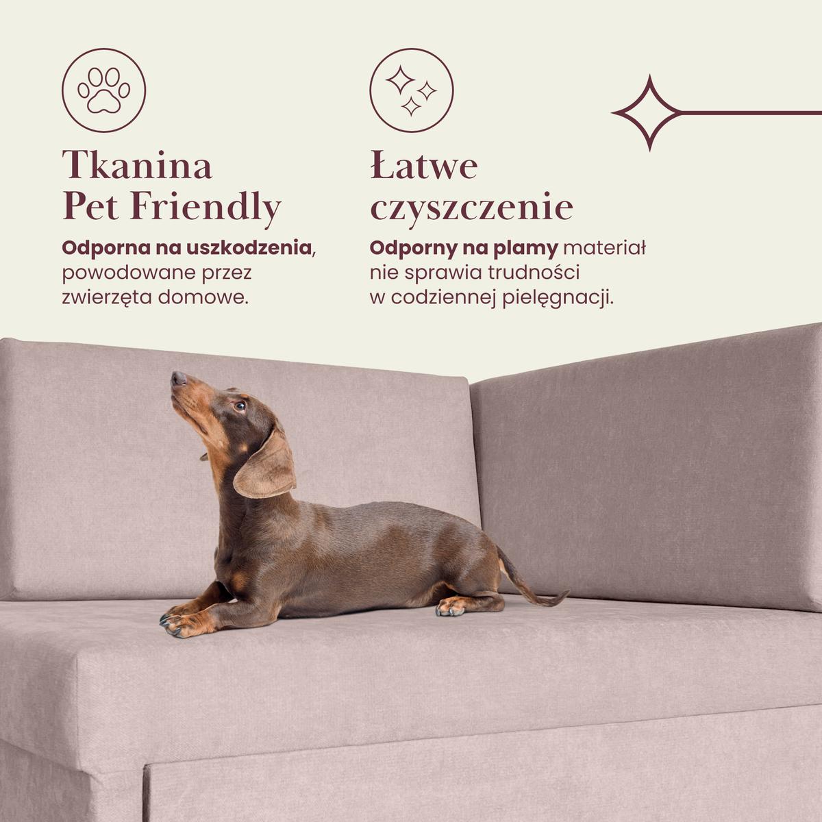 Narożnik Viluś 108x81x78 cm sofa jednoosobowa do pokoju salonu z funkcją spania i przechowywania dla dzieci różowy nr. 8