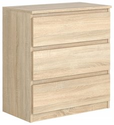 Komoda z 3 szufladami 70x39x78,5 cm cm dąb sonoma do sypialni - Miniaturka zdjęcia nr 1