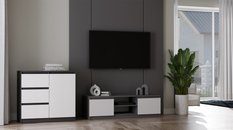 Szafka RTV Malwa 36x120x40 cm stolik pod telewizor antracyt biały - Miniaturka zdjęcia nr 10