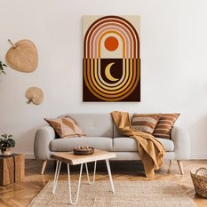 Obraz Do Sypialni Aztecki Księżyc Słońce Styk Boho Abstrakcja 70x100cm - Miniaturka zdjęcia nr 3