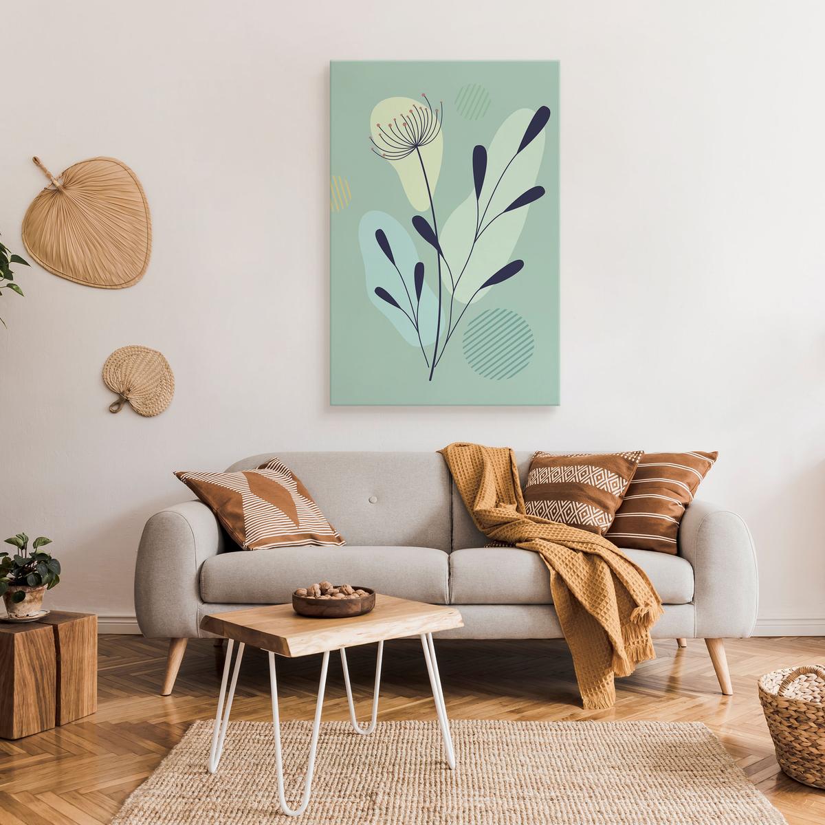 Duży Obraz Do Salonu Kwiaty Liście Natura Styl Boho 70x100cm nr. 3