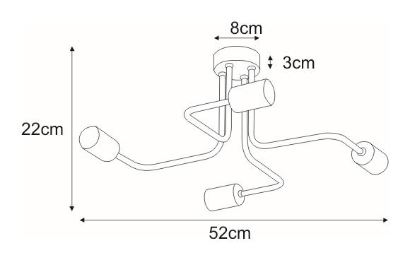 Lampa sufitowa K-3892 SKADI 52x22x52 cm do salonu lub pokoju czarny nr. 3