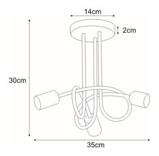 Lampa sufitowa K-3620 DEZE 35x30x35 cm do salonu lub pokoju czarny - Miniaturka zdjęcia nr 3