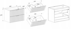 Szafka BELLA 80 cm do łazienki pod umywalkę z szufladami kaszmir - Miniaturka zdjęcia nr 5