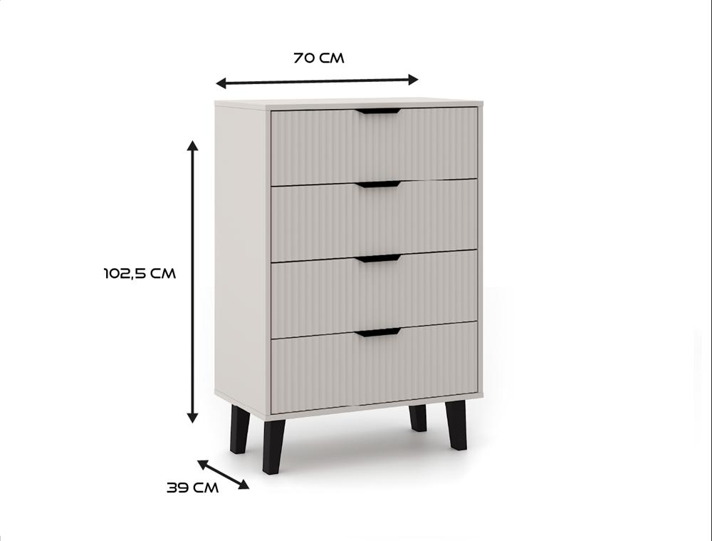 Komoda Scandi 102,5x70x39 cm do salonu sypialni slim kaszmir nr. 3
