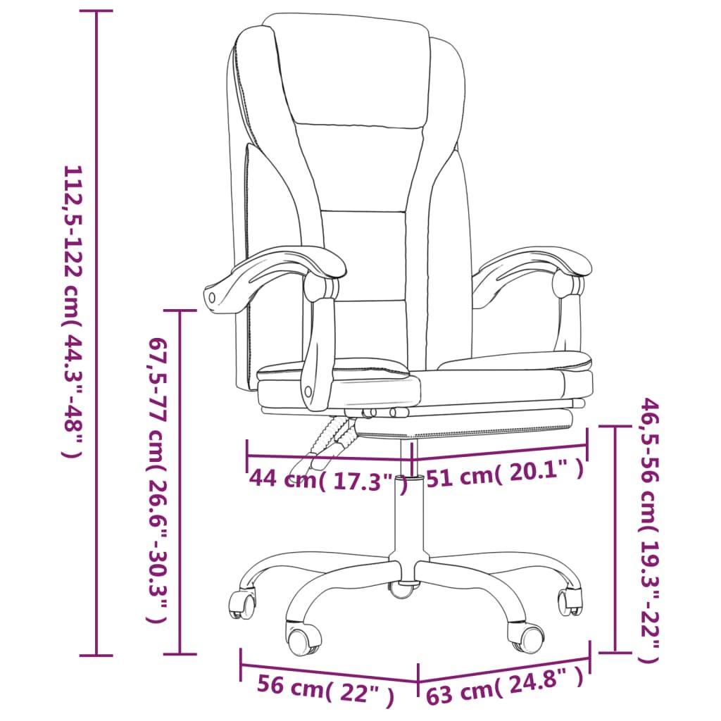 Fotel obrotowy 63x53x122 cm biurowy rozkładany z funkcją regulacji czarny krzesło do biura lub pokoju czy gabinetu nr. 11