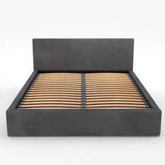 Łóżko tapicerowane do sypialni basic 120x200x88 cm podwójne z pojemnikiem grafitowe - Miniaturka zdjęcia nr 14