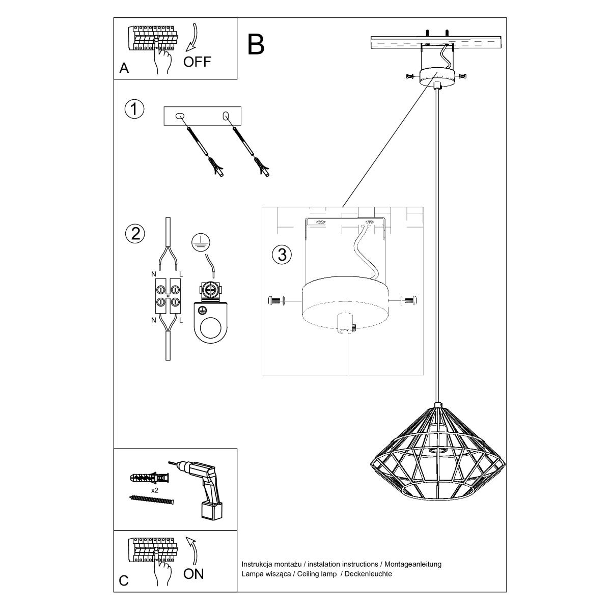 Lampa wisząca UMBERTO czarna 120x32x32cm nowoczesna E27 do salonu nr. 5