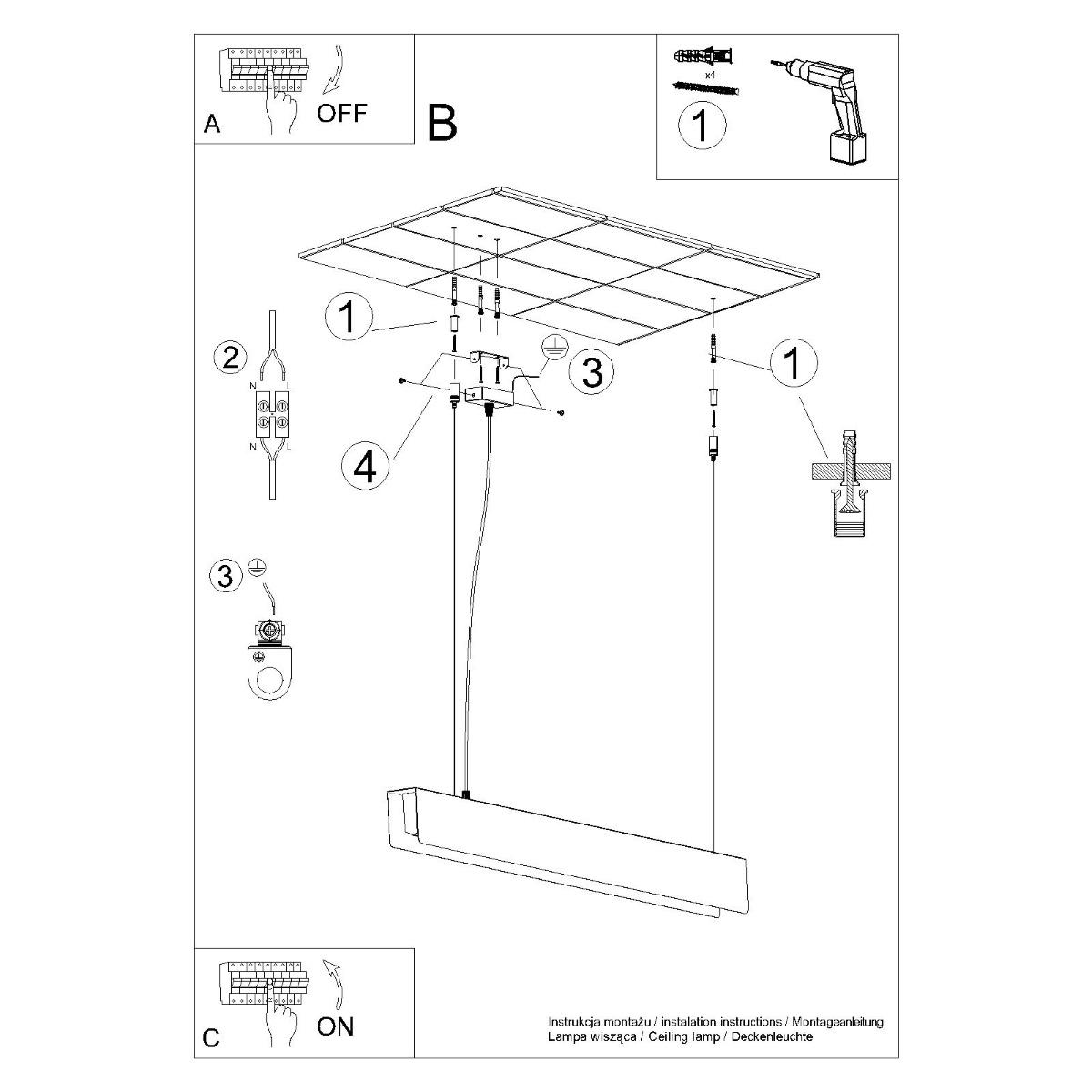 Lampa wisząca SPARK złota 120x8x100cm nowoczesna G13 do salonu nr. 11