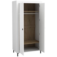 Szafa 96,9x56x193,6 cm  Mossa  dwudrzwiowa biała do sypialni i pokoju - Miniaturka zdjęcia nr 2