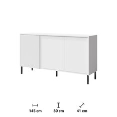 Komoda Mia 3D 145 cm do salonu sypialni biały - Miniaturka zdjęcia nr 2