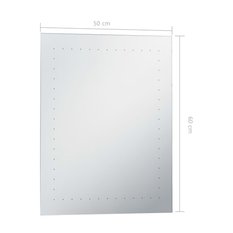  Lustro 50x60 cm do sypialni łazienki ścienne z LED aluminium szklane srebrny - Miniaturka zdjęcia nr 7