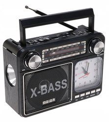 Radio przenośne 18 x 13 x 7 cm  z funkcją bluetooth  USB z latarką  czarne - Miniaturka zdjęcia nr 1