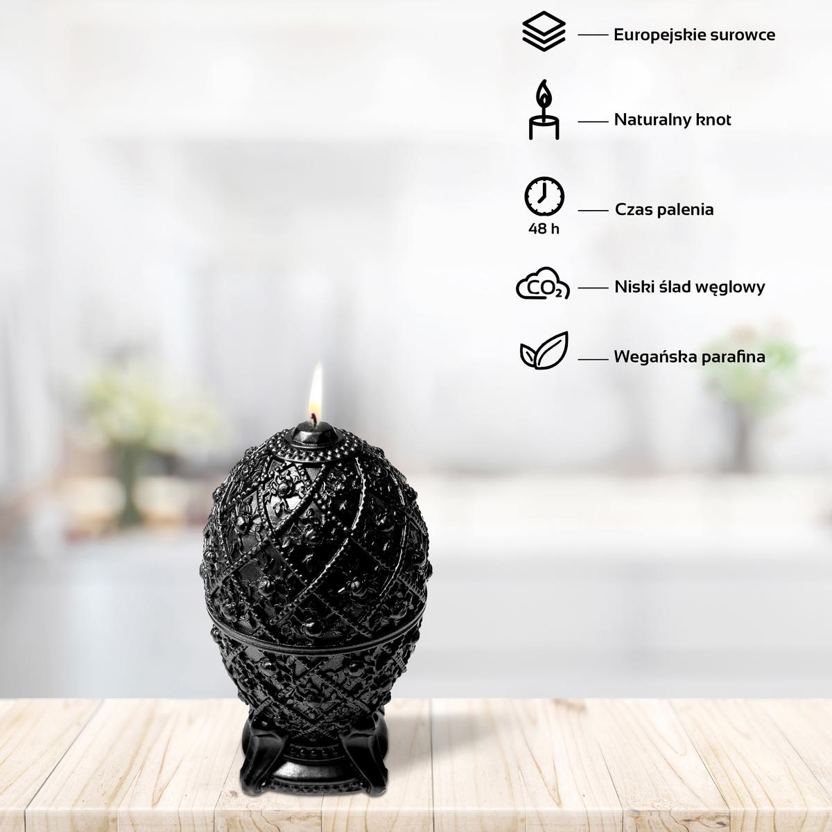 Świeca Faberge Egg Black Metallic