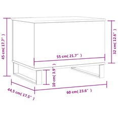 Stolik kawowy 60x44,5x45 cm z ukrytym schowkiem pod rozkładanym blatem czarny do salonu - Miniaturka zdjęcia nr 11