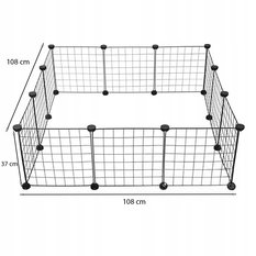 Kojec 108 cm zagroda metalowa dla zwierząt czarna - Miniaturka zdjęcia nr 10