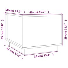 Stolik kawowy 40x50x35 cm z litego drewna sosnowego szary do salonu - Miniaturka zdjęcia nr 10