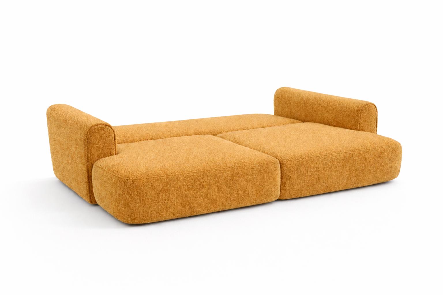 Kanapa z funkcją spania ITALY 250x100x82 cm FLOW 13 trzyosobowa sofa rozkładana tkanina musztardowy nr. 3