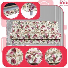 Wersalka SARA PRINT 200x95 cm róże rozkładana kanapa z pojemnikiem sofa do salonu Flowers - Miniaturka zdjęcia nr 4