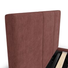 Łóżko Pojedyncze 90x200cm łóżko tapicerowane z pojemnikiem brudny róż do sypialni wezgłowie 110 cm - Miniaturka zdjęcia nr 8