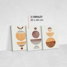 Obrazy Do Salonu Set Abstrakcja Styl Boho Kształty Geometryczne 90x40cm - Miniaturka zdjęcia nr 10