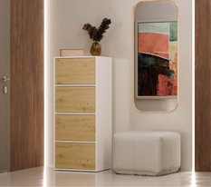 Komoda ALMA 119x50x40 cm do salonu dąb artisan biel - Miniaturka zdjęcia nr 6