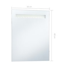  Lustro 50x60 cm do sypialni łazienki ścienne z LED szklane aluminium srebrny  - Miniaturka zdjęcia nr 7