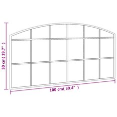 Lustro 100x50 cm do sypialni łazienki ścienne zakończone łukiem żelazo czarne  - Miniaturka zdjęcia nr 7