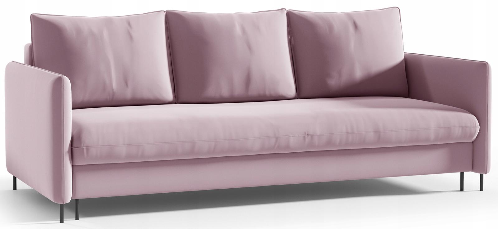 Kanapa BELISSA 216x91x95 cm sofa z funkcją spania z pojemnikiem RIVIERA  jasnoszara do salonu nr. 2