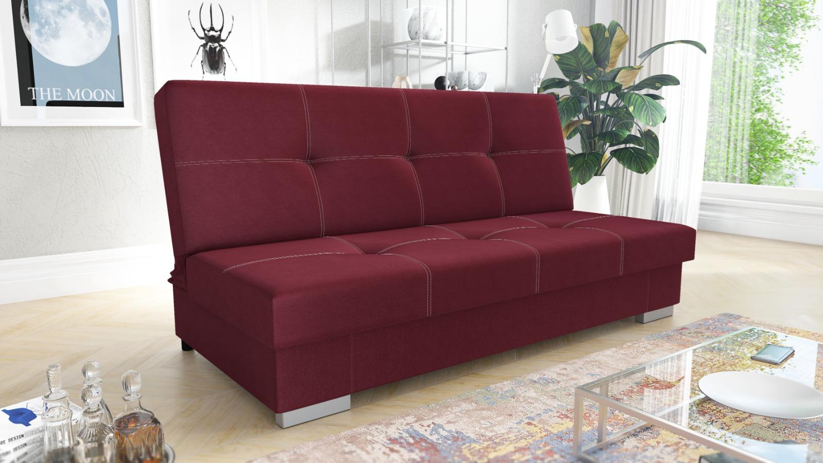 Wersalka Axel 90x195x91 cm do sypialni tkanina obiciowa SAVANA BORDEAUX bordowy nr. 3
