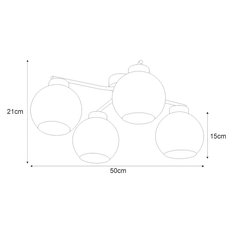 Lampa sufitowa K-2625 AIDEN 50x21x21 cm do salonu lub pokoju czarny/dymiony - Miniaturka zdjęcia nr 3