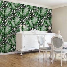 Tapeta, z Efektem 3 D, Tropikalna Dekoracja, Liście - Miniaturka zdjęcia nr 5