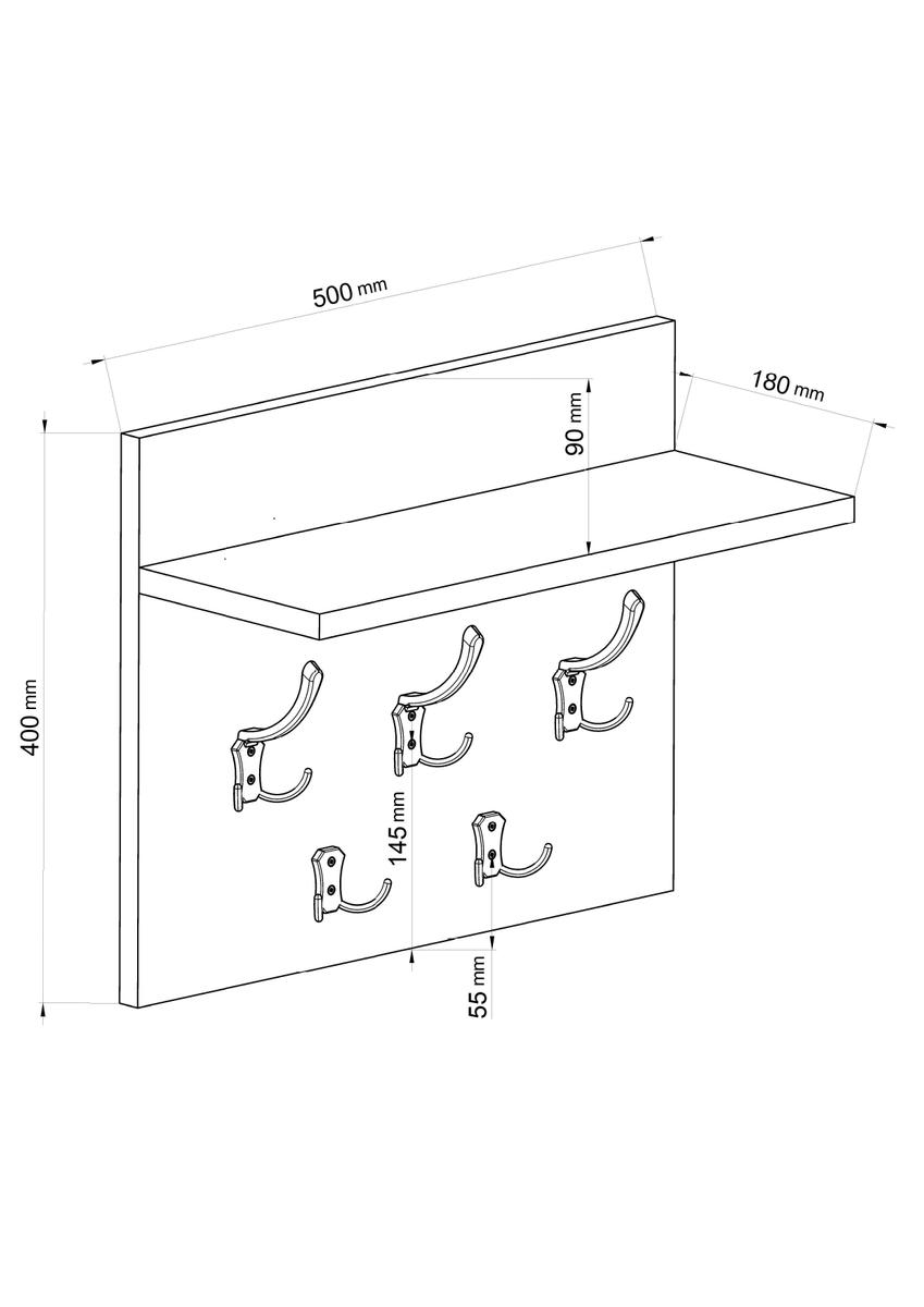 Wieszak 50x20x40 cm do przedpokoju dąb sonoma nr. 5