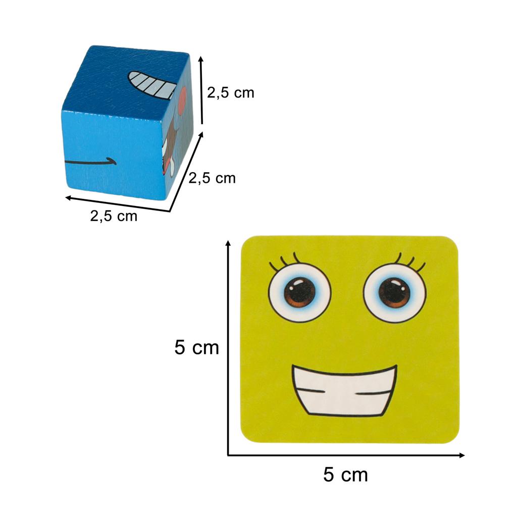 Gra edukacyjne wyzwania nauka emocji klocki drewniane zabawka dla dzieci 2,5x2,5x2,5cm nr. 6