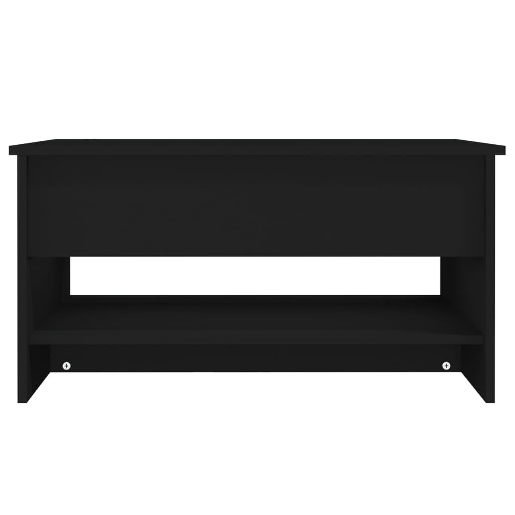 Stolik kawowy 80x50x40 cm z rozkładanym blatem ze schowkiem czarny do salonu nr. 6