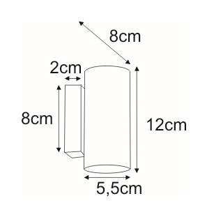 Kinkiet K-4438 DOPIK 5.5x12x8 cm do salonu lub pokoju czarny nr. 3