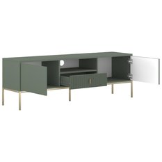 Szafka rtv Maggiore 154 cm zielony do salonu smoke green złoty - Miniaturka zdjęcia nr 4