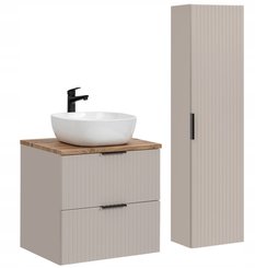 Zestaw mebli łazienkowych szafka z umywalką 60 cm słupek ryfle w adel kaszmir