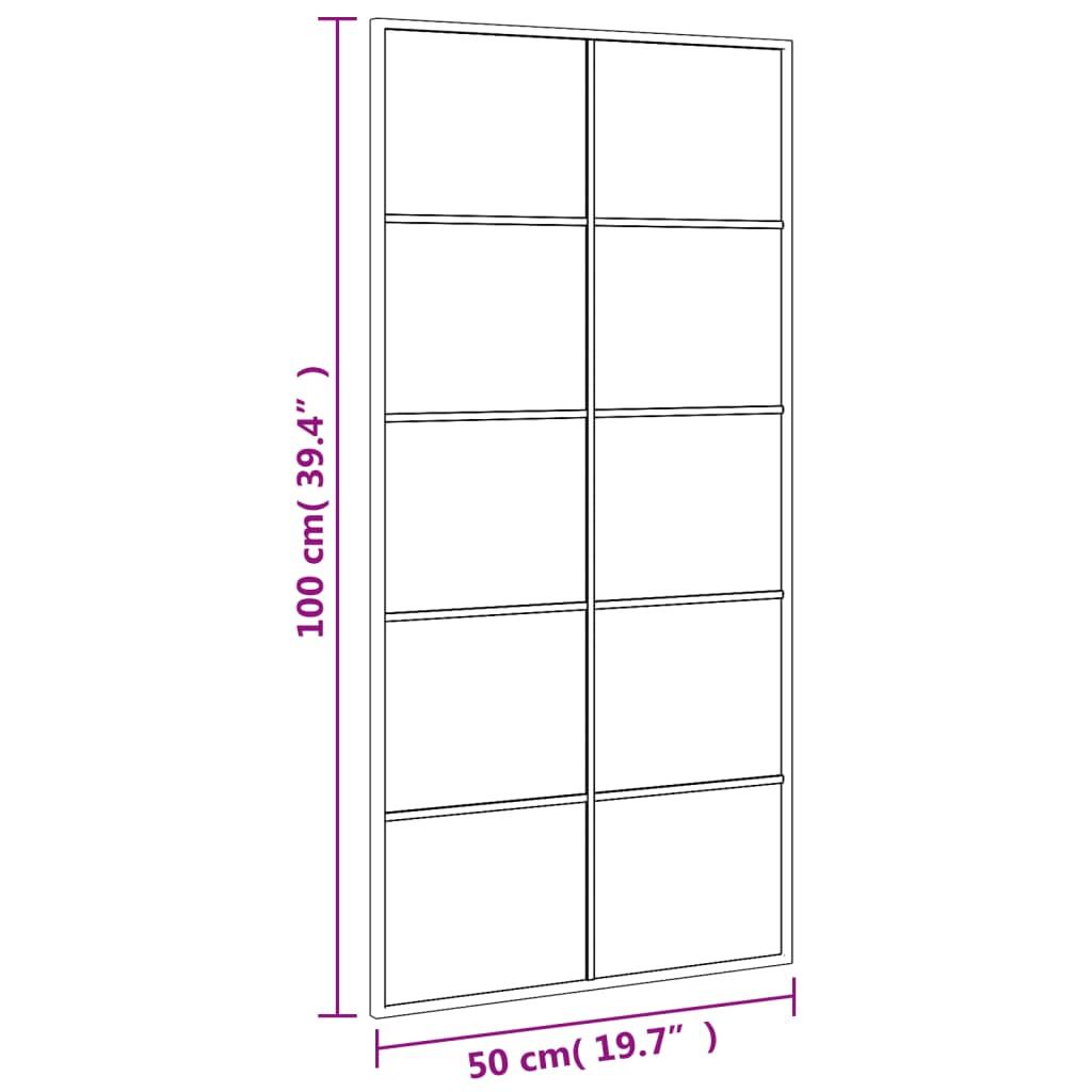 Lustro 50x100 cm do łazienki sypialni ścienne prostokątne żelazo czarne nr. 8