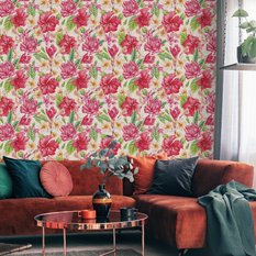 Tapeta Do Salonu Egzotyczne KWIATY Liście Natura 53x1000  - Miniaturka zdjęcia nr 5