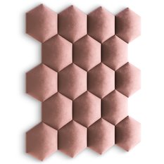 Panele tapicerowane  35x40 cm hexagon magic velvet brudny róż - Miniaturka zdjęcia nr 7