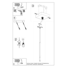 Lampa wisząca MOZAICA 1 czarny/chrom 100x8x8cm nowoczesna G9 do salonu - Miniaturka zdjęcia nr 5