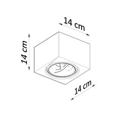 Plafon ceramiczny SEIDA 14x14x14cm nowoczesna lampa GU10/ES111 do salonu  - Miniaturka zdjęcia nr 4