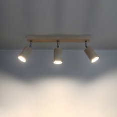 Plafon BERG 3 naturalne drewno 20x5x45cm nowoczesna lampa GU10 do salonu  - Miniaturka zdjęcia nr 3